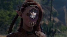 The player character rolling a dice to attempt to calm a boar down in Baldur's Gate 3