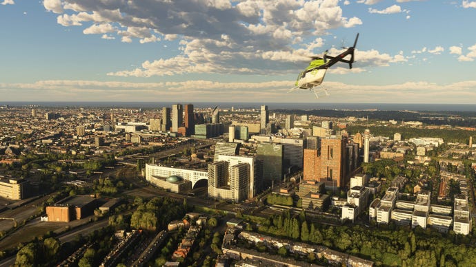 The newly detailed The Hague in Microsoft Flight Simulator's City Update 5: European Cities 1 update.