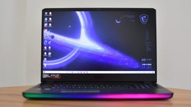 A photo of the MSI GE76 Raider gaming laptop's screen.