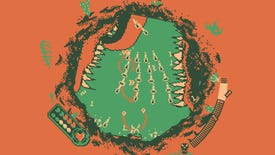 A giant monster bares its fangs in a small circular arena in Roto Force